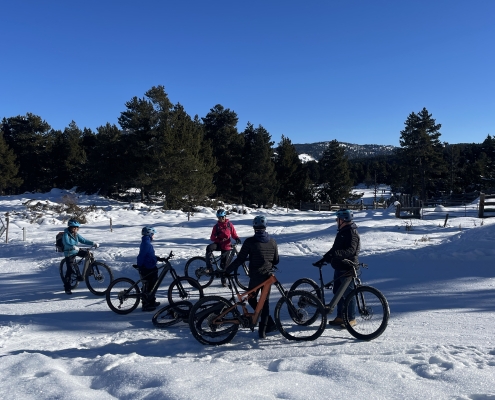 VTT sur neige voie blanche pyrénées