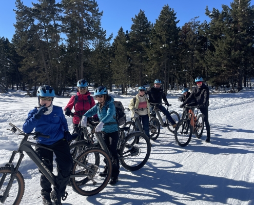 VTT sur neige pyrénées catalanes a font-romeu